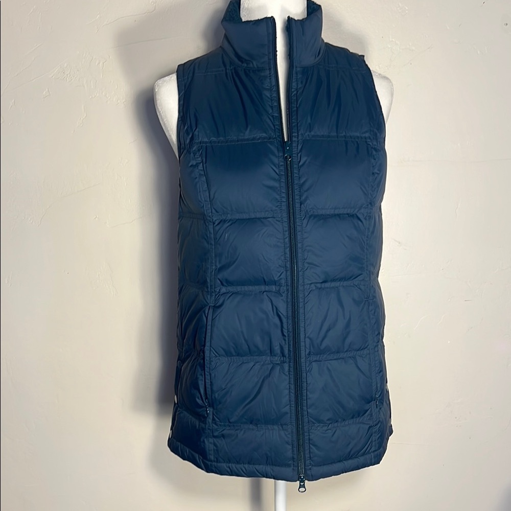 NWT J Jill Down Teal Women's Extra Long Puffer Vest XS Petite